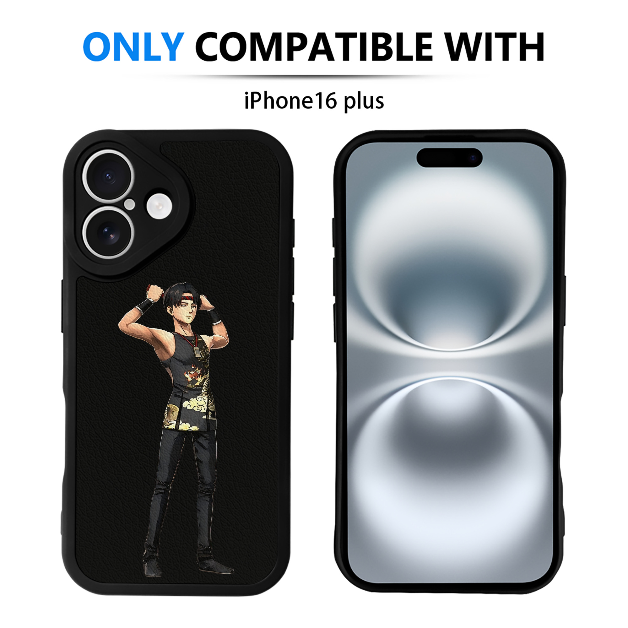 （画像用） 進撃の巨人 リヴァイ·アッカーマン Attack on Titan Levi Ackerman 【iPhone 16シリーズ対応】シリコンスマホケース（レザー調） 材質：シリコン